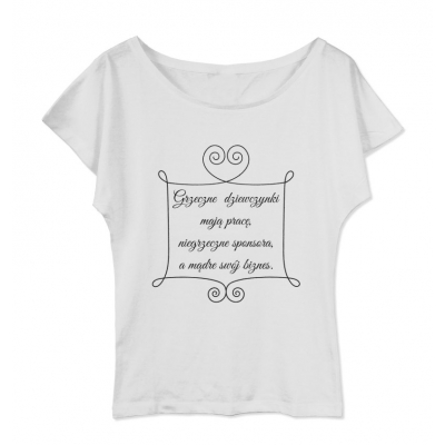 Koszulka damska z dekoltem Grzeczne dziewczynki